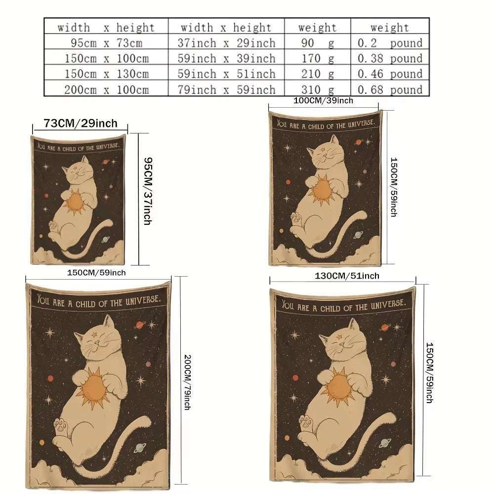 Tarot Cat Tapestry Wall Hanging Home Decoration Hanging Cloth Cat Love Bedroom Background Cloth Hang Paint Tablecloth Tapestry