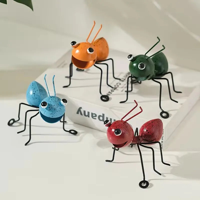 Iron Ant Ornament Garden Creative Home Ornament Simulation Ant Wall Hanging Home Decoration Crafts Outdoor Garden Decoration