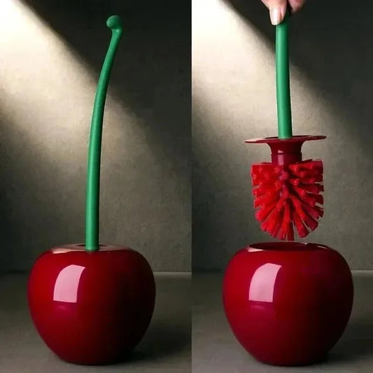 1pc Red Toilet Brush Creative Lovely Cherry Shape Lavatory Toilet Brush Holder Set Toilet Holder Bathroom Accessories