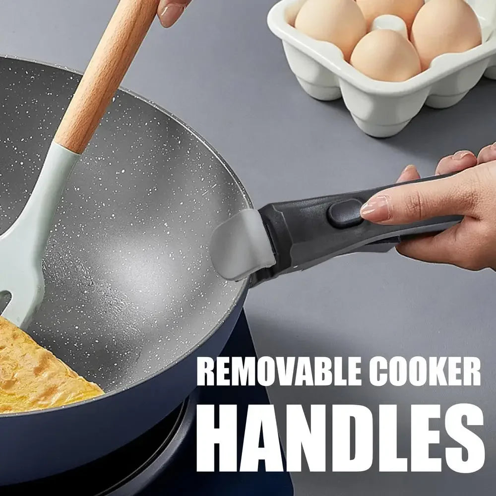 White & Grey Anti Scalding cookware sets with detachable handles Replacement universal pot handle All-purpose detachable handle