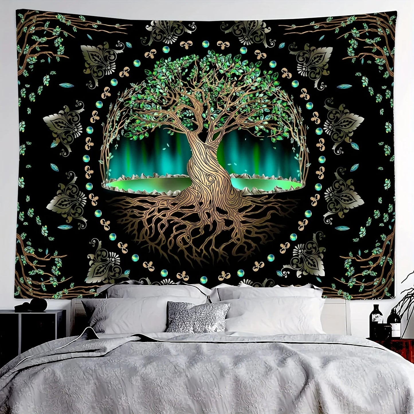 1Pcs 75x58cm Cosmic Life Tree Tapestry Dreamy Big Tree Wall Blanket Home Decor Origin Tree Background Wall Hanging Cloth for Be